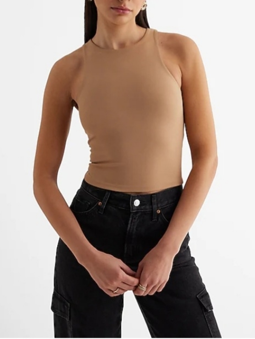 Express Body Contour High Compression High Neck Cropped Tank XL